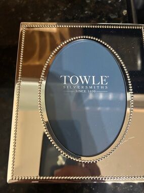 Towle Silver Beaded Oval Photo Frame